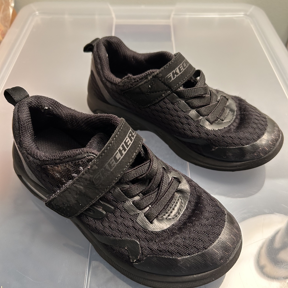Skechers Kids All-Black Slip-On Athletic Sneakers